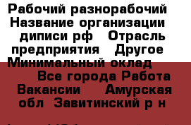 Рабочий-разнорабочий › Название организации ­ диписи.рф › Отрасль предприятия ­ Другое › Минимальный оклад ­ 35 000 - Все города Работа » Вакансии   . Амурская обл.,Завитинский р-н